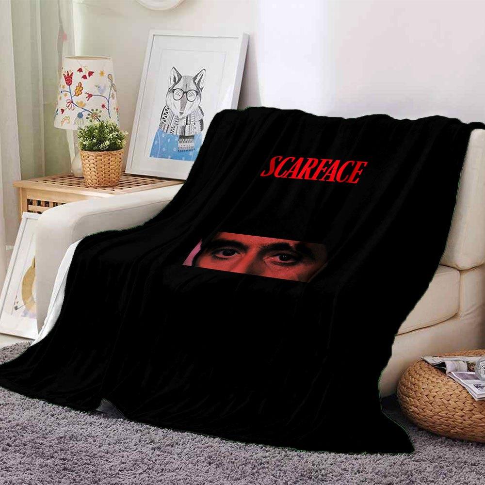 

1pc Scarface-Inspired Flannel Blanket - Soft Cozy All-Season Throw for Bedroom, Sofa, Camping, Travel - Perfect Gift for Movie FansB44 80cmx120cm(31inx47in)