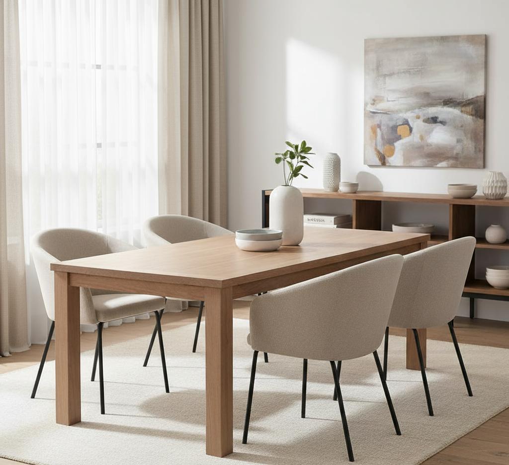 LUMO Upholstered Chair, Beige Fabric