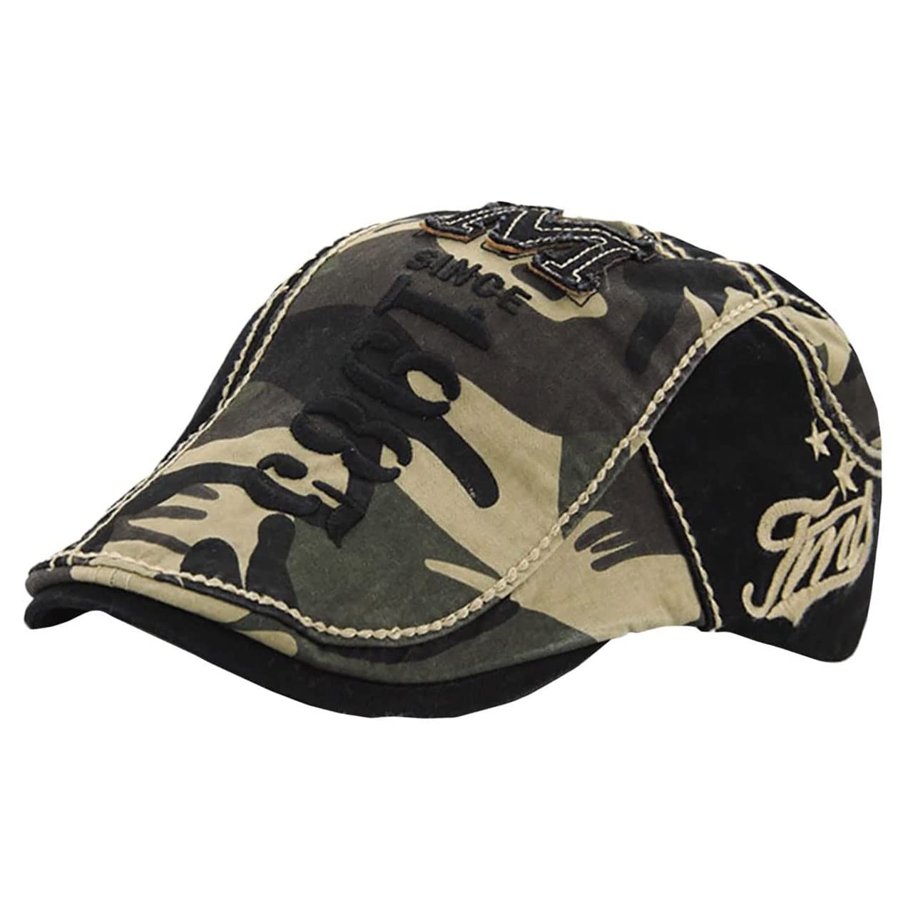 

WHITE FANG Hunting Cap Military Hat Camouflage Logo Stylish Embroidery CA466 Black Men s (Camouflage 1)