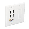 6 Port Wandplatte 4 HD Multimedia Interface 1 Cat 6 Koaxial 1 TV F-Buchse Ausgang Montage Frontplatte