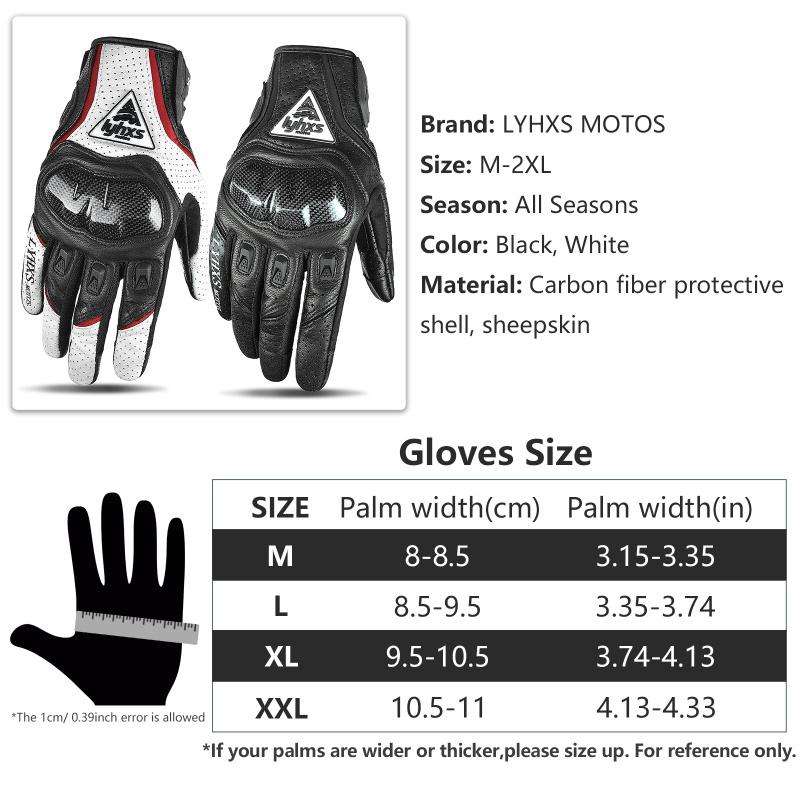 Motorcycle Racing Gloves Equipment Leather Carbon Protection Moto Cross Dirtbiker Riding Motocross Motorcyclist Cycling Glove