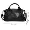 Damen Boston Tasche Weiches PU-Leder Mode Reise Tasche Große Kapazität Schultertasche Schwarz Eine Größe