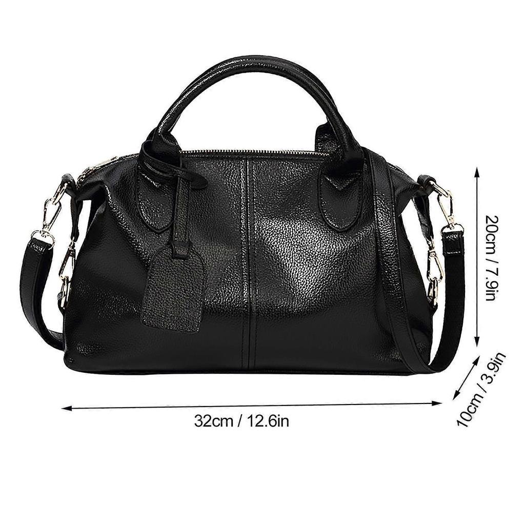 Damen Boston Tasche Weiches PU-Leder Mode Reise Tasche Große Kapazität Schultertasche Schwarz Eine Größe