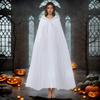 Sheer Hooded Cape For Halloween Costumes Lightweight Breathable Mesh Cloak Party Decorations Halloween Costume Accessory