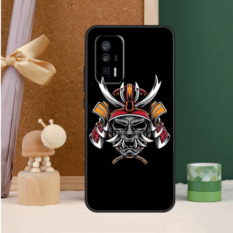 Japanese Samurai Oni Mask For POCO X6 Pro M6 X3 X5 F3 F5 M5s Cover For Xiaomi 13T 12T 11T 14 Pro 12 13 Lite Case