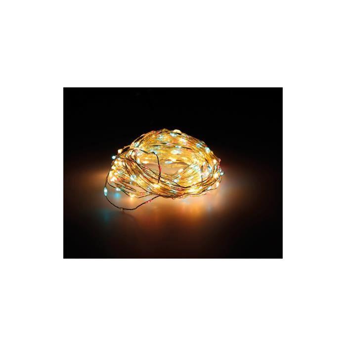 Girlanda Micro LED Extra Hustá Zlatá Vícebarevná Blikající - GENERICKÁ - 14m 567l Stříbrný Kabel