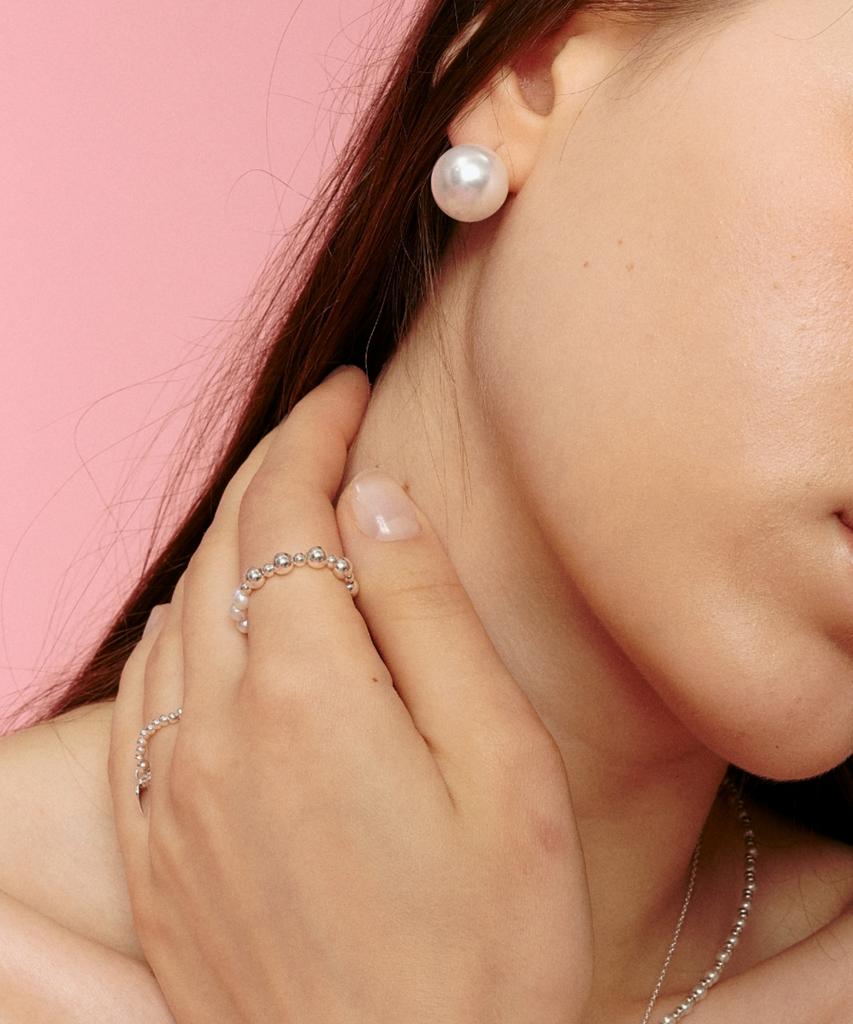 Baradu [Baradu 925] 12Mm Pearl Stud Earrings