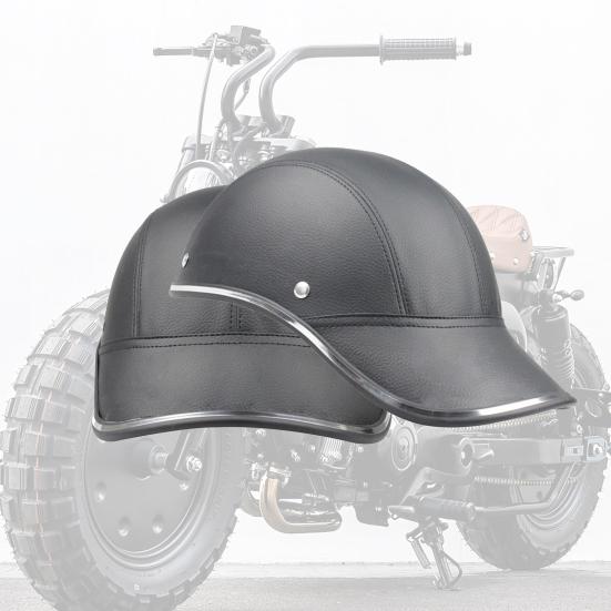 Motorcycle Half Helmet Impact Resistant Wide Brim Design High Strength Soft Liner Shockproof Adjustable Bike Motorcycle Half Helmet