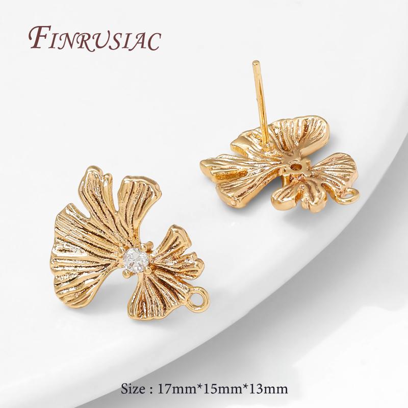 18K Gold Plated Brass Earring Studs Base Pins,DIY Earrings Making Accessories