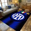 Tappeto con Stemma Inter Milan Stampa Artistica Adatto a Tutte le Stagioni Arte Moda Decorazione per Dormitorio