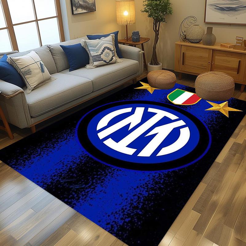 Tappeto con Stemma Inter Milan Stampa Artistica Adatto a Tutte le Stagioni Arte Moda Decorazione per Dormitorio