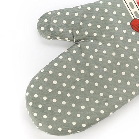 1Pc Dots Grids Print Oven Mitt Heat Resistant Protector Kitchen Holder Glove