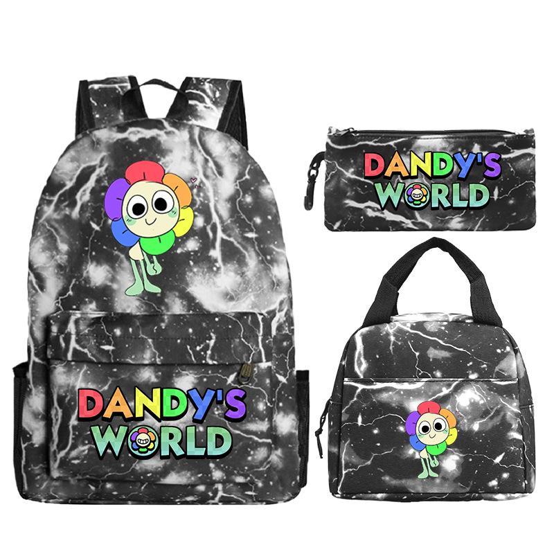 Dandy's World Game Merchandise Printed Primary and Secondary School Schoolbag Three-piece Set Foreign Trade Popular Children's Backpack