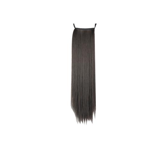 Tight Bandage High Temperature Fiber Long Straight Natural False Ponytail Wigs for Daily Wear