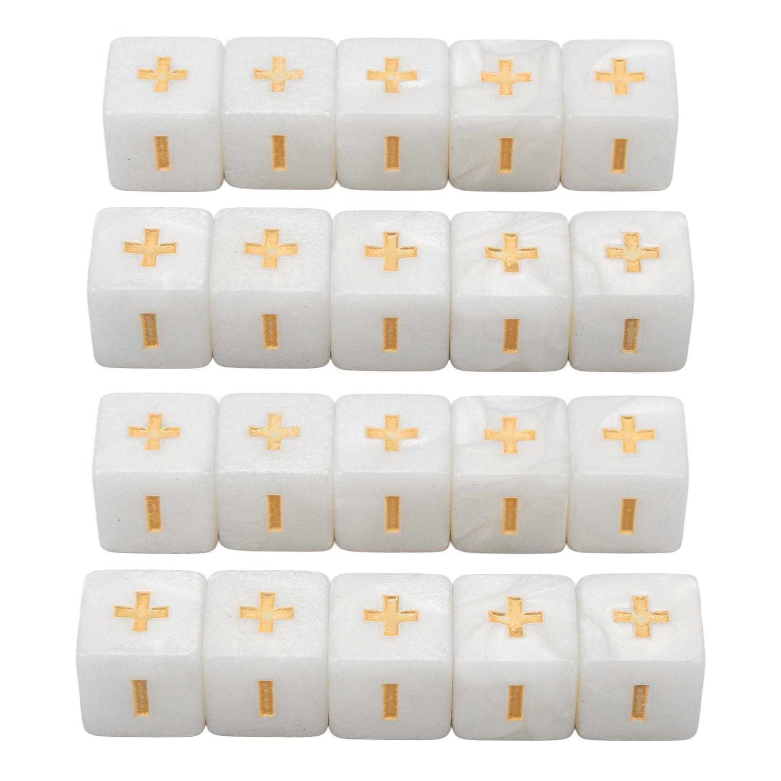 

20 игральных костей со знаком плюс и минус 16 мм набор игральных костей для математических операций и вычислений для обучения детей