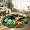 Wild Animals (487) Theme Round Crystal Velvet Rug Custom Name Text Personalized Floor Mat Home Decor Non Slip Crystal Carpet