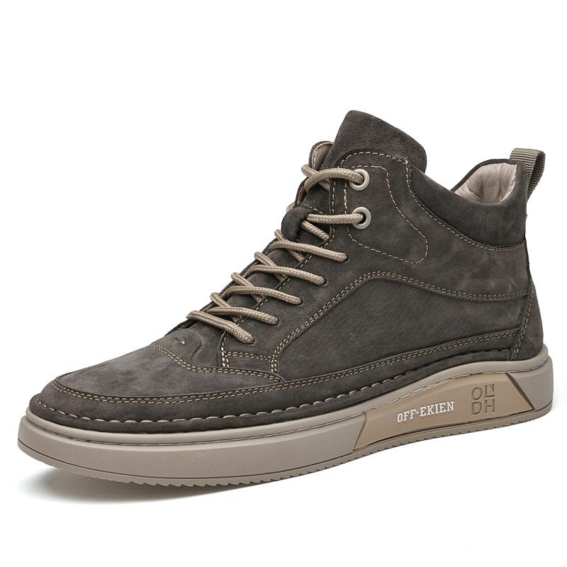 Fashion High End Brand Winter Hot Selling Men's High Top Shoes Street Trend Cotton Oxford Shoes Men's Genuine Leather Casual Shoes