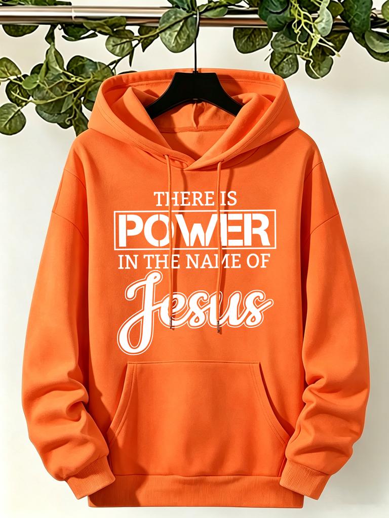 There Is Power Jesus Printing Womens Hoodies Korean Loose Hoody Fleece Pocket Unisex Clothing Autumn Casual Female Sportswear