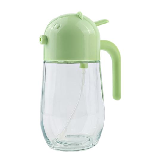 Glass Oil Sprayer And Pourer with Auto-Open Lid 520ml Oil Dispenser for Cooking Baking Air Fryer Ergonomic Handle Dishwasher Safe Kitchen Essential