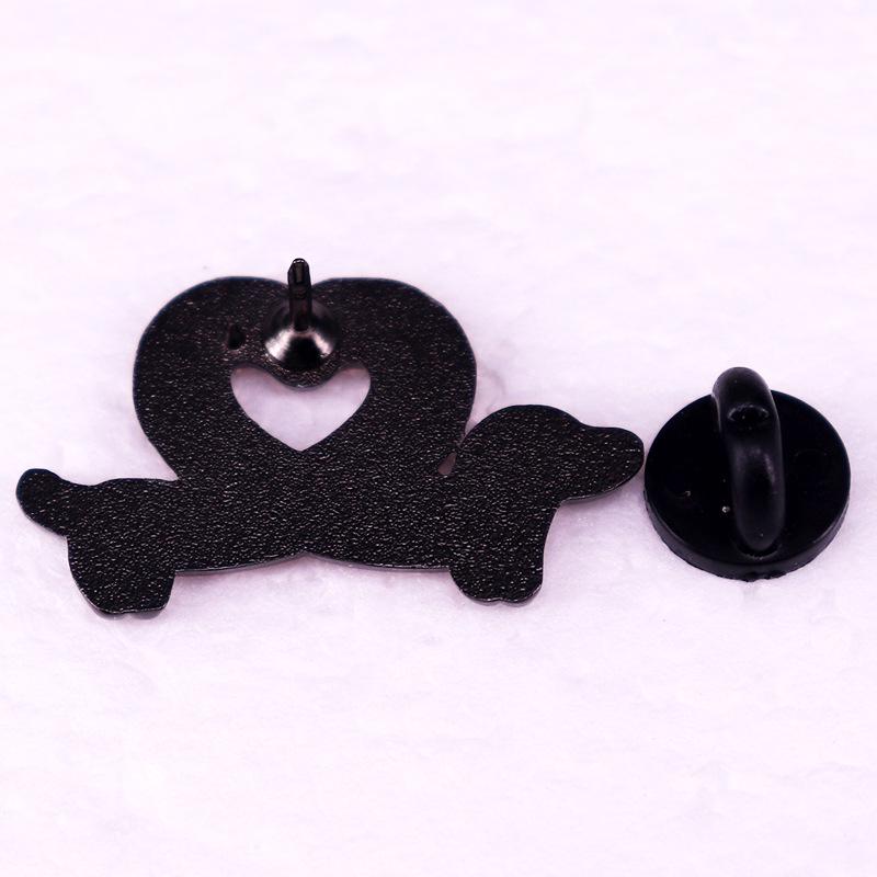 Dachshund Heart Brooch Pin Accessory