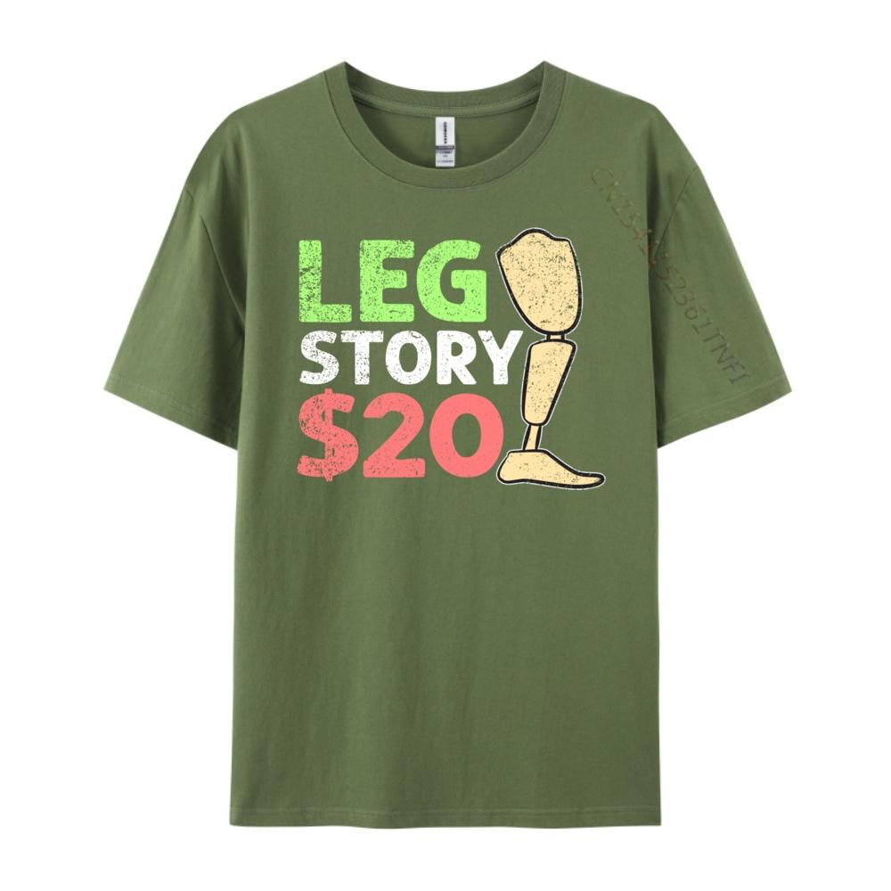 Leg Story Amputee Leg Protesis Designer T Shirt Men Clothes EU SIZE Graphic