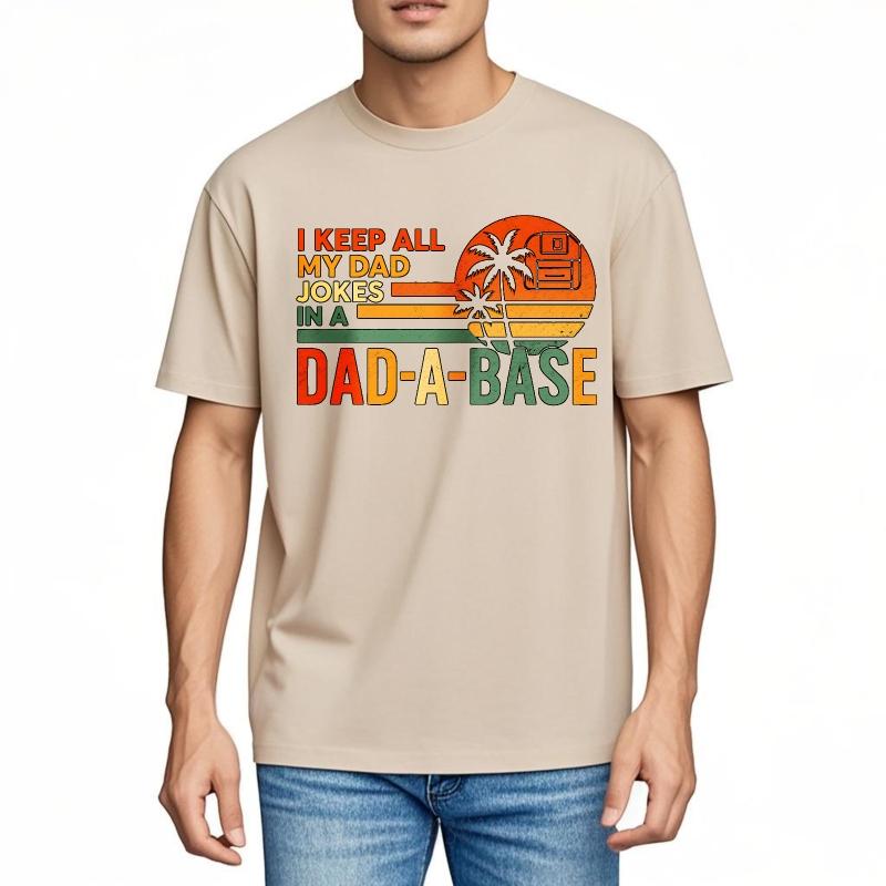 Black Summer Unisex T Shirt I Keep All My Dad Jokes In A Dad A Base Short Sleeve Cotton Crew Neck Tee Shirt Teeshirt Male