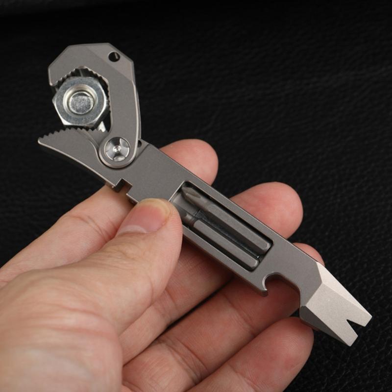 Multifunction Crowbars Screwdriver Bottles Opener for Camping Hiking Repair Titaniums Alloy Pry Bar Multipurpose Wrench