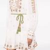 Autumn European and American Popular New Casual Round Neck Lace-up Printed Dress Women