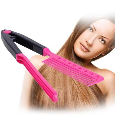 Tragbares DIY-Salon-Glätteisen-Haarglätter-V-Kamm-Friseur-Styling-Werkzeug