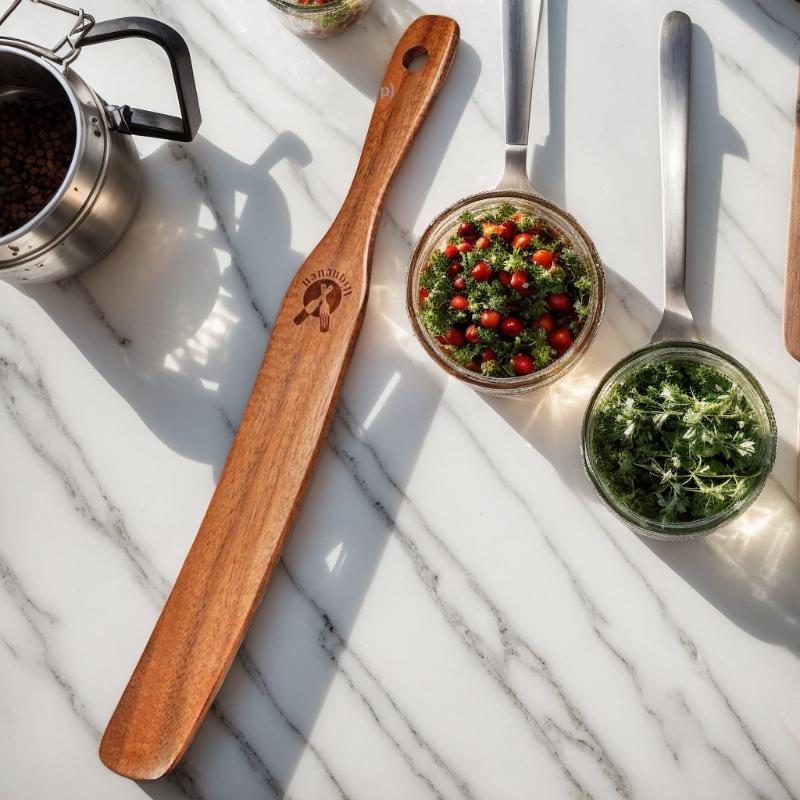 Bread Stirring Spatula Eco-Friendly Wooden Sourdough Starter Mixer Kitchen Jar Scraping Tool Dough Mixing Flat Stirring Stick