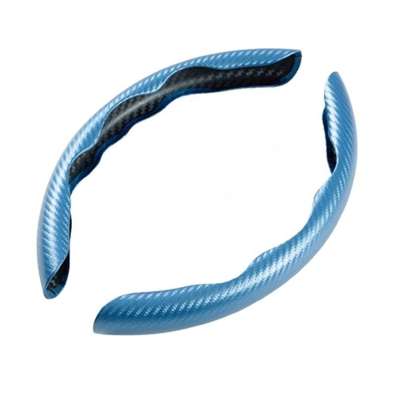 2 ST Kolfiber Bil Rund Rattkåpa Halkfri Rattkåpa Skydd Dammtät Tvättbar Interiör Biltillbehör