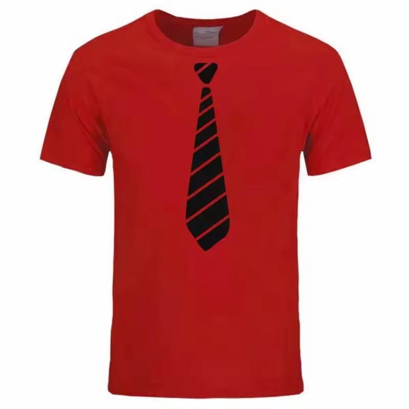 Summer Fun Tie Design Men's T-Shirt Novelty Fashion Hip Hop Short Sleeve Casual Comfortable 3D Printing Handsome Clothing