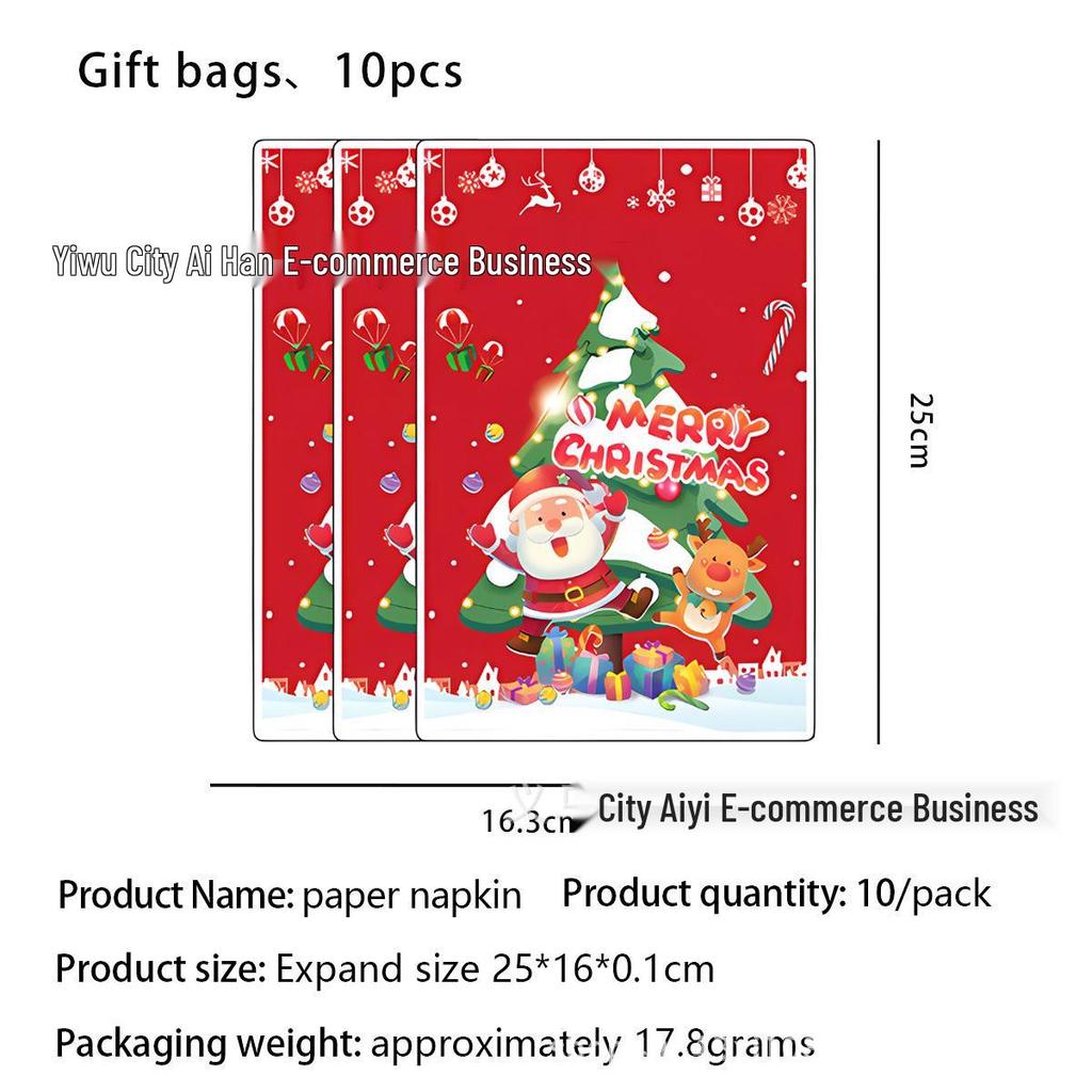 Christmas Party Disposable Set: Plates, Cups, Napkins, Banners, Cutlery