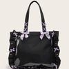 Japanische gerüschte Bandschleife Ita Tasche Damen Süß Niedlich Multifunktional Durchsichtige Umhängetasche Damen Anime Abzeichen Geräumige Tragetasche