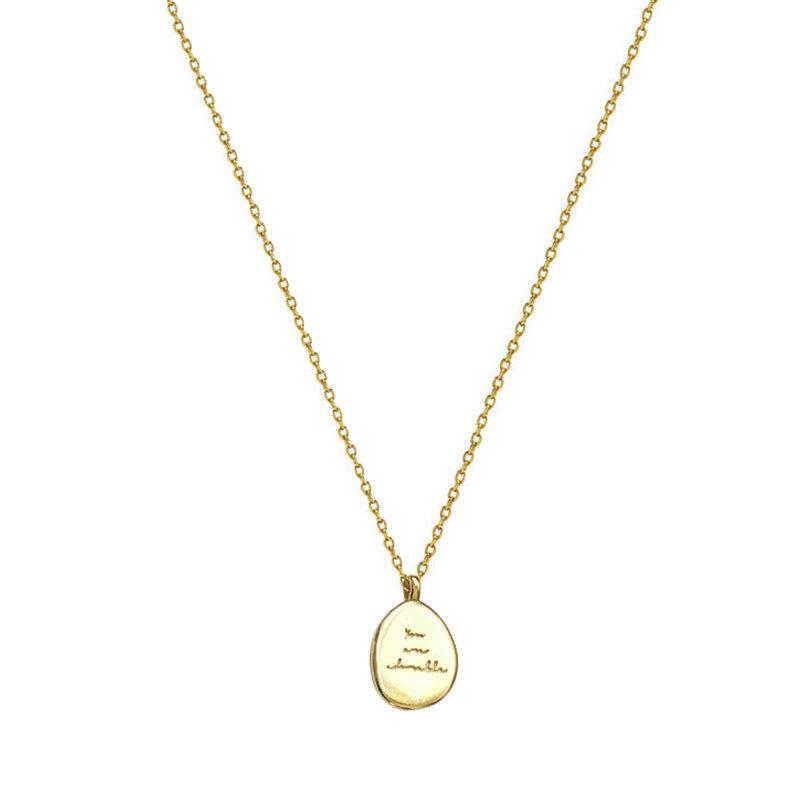 English alphabet double-sided necklace women's autumn light luxury niche design advanced sense collarbone chain ins wind