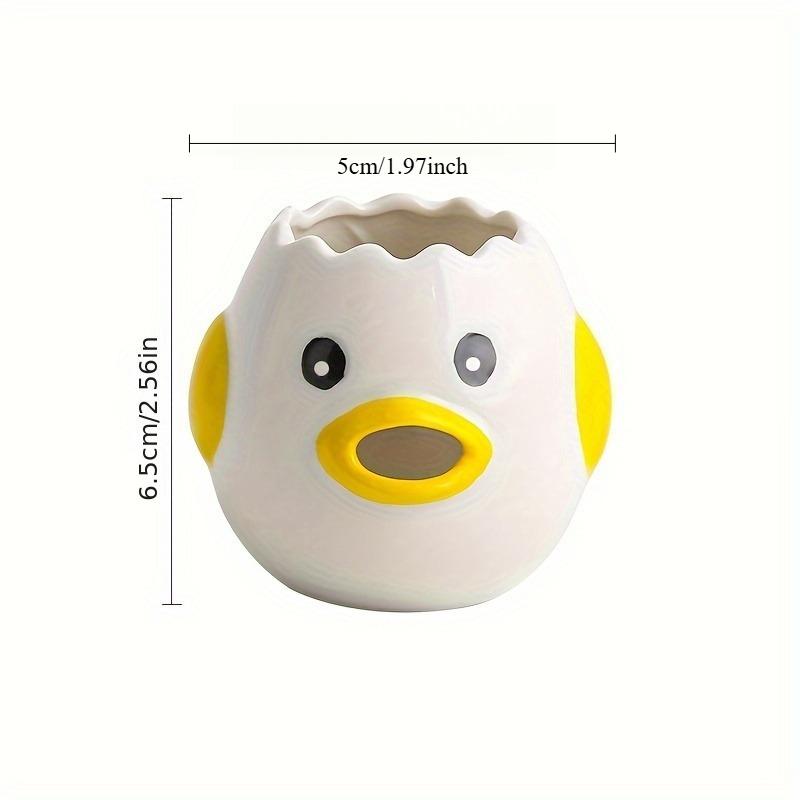 1Pc Cute Chicken Ceramic Egg Separator - Creative Egg Yolk with Protein Filter, Baking Kitchen Gadget