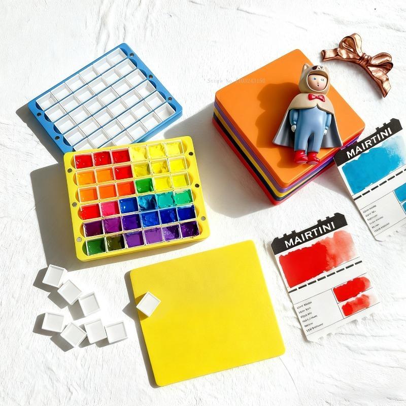 Magnetic Watercolor Painting Box 36 Grid 2ML Stackable Portable Palette Outdoor Sketch Painting College Students Art Supplies