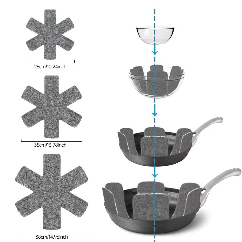 12 PCs/Pack Pot Divider Pad for Stackable Pot Protector, 3 Different Sizes, Used to Protect and Separation