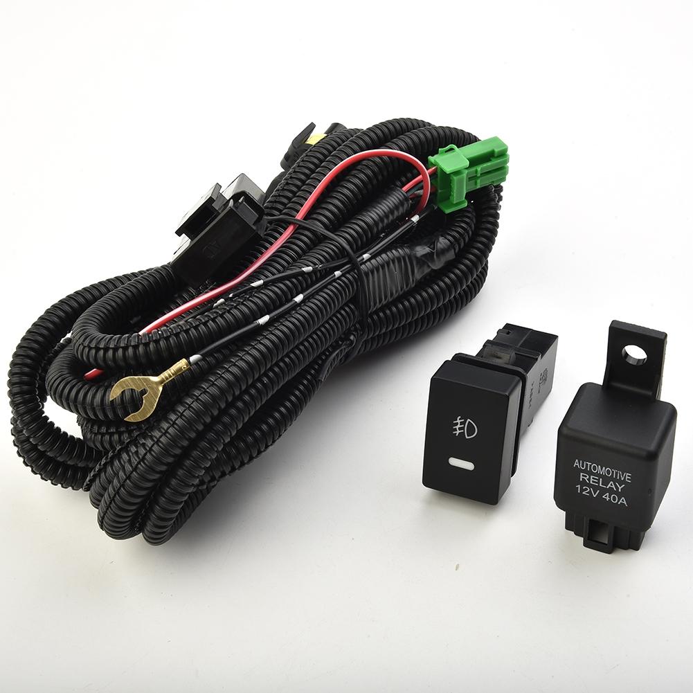 H11 Fog Light Harness Socket With LED Indicator Switch Automotive Relay Portable