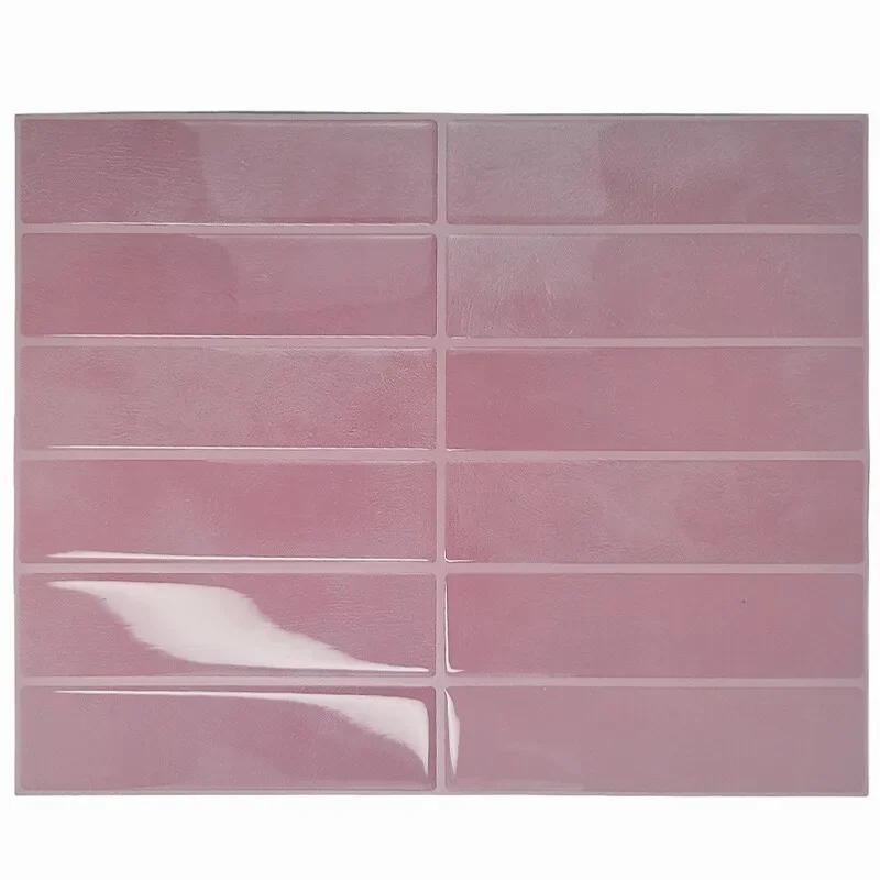 

5PC Green Brick Pattern Tile Self-Adhesive Wall Stickers Waterproof Heat-resistant PVC Wall Panels Interior Wall Decoration 5PCS