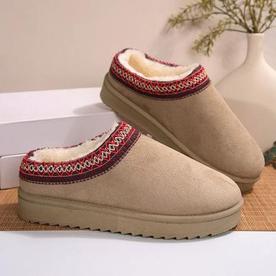 Nauji moteriški vilnoniai šlepetės Šiltos platforminės vilnonės žemo aulo sniego batai Šlepetės Moteriški lauko neslystantys batai Bateliai moterims