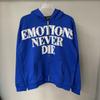 Mixed Emotion Zip-Up Hoodie Sweatshirt Men Women Letter Rhinestone Decor Casual Outerwear