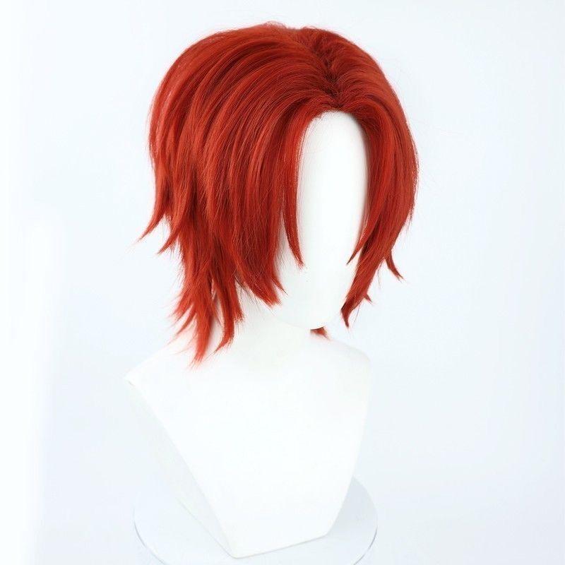 Anime Shanks Cosplay Pruik Kort Rood Mannenhaar Cosplay Pruiken Synthetisch Hittebestendig Synthetisch Haar Halloween Feest Pruiken + Pruikenkap brown