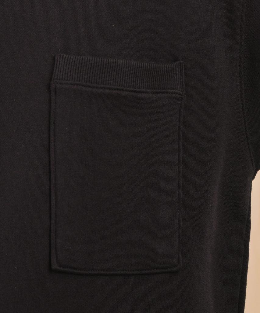 Ellamo Terry Basic Plain Pocket Oversized Sweatshirt [Black]