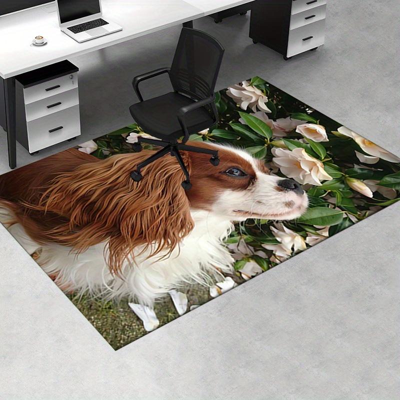 1 Stück Hund,Blumen,Gartenbüro Teppich Weich Polyester Eingangsteppich Waschbar Rutschfest Maschinenwaschbar