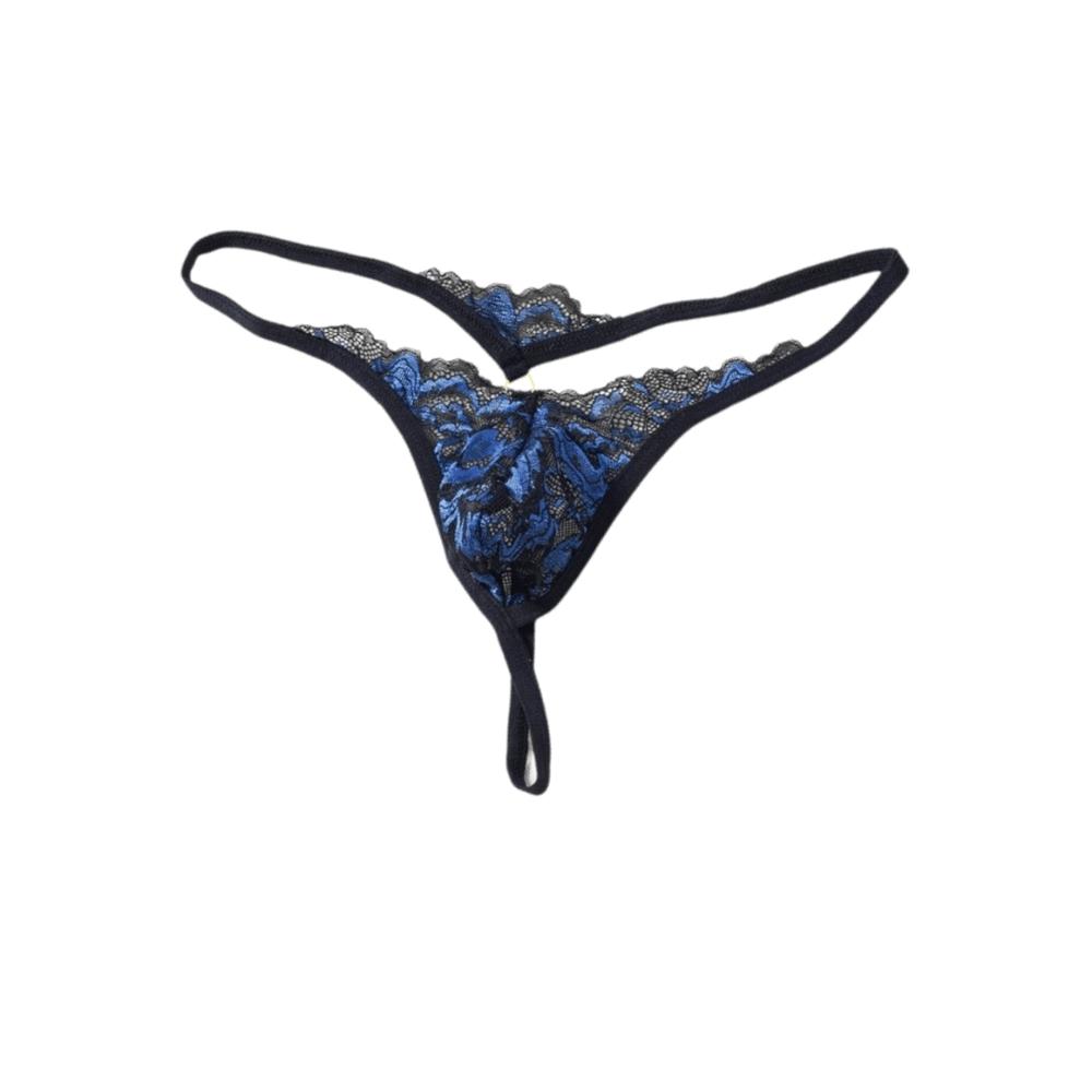 Low Waist Men's Lace Thong Transparent T-back Briefs Men Breathable Mesh Sheer Panties Role Play