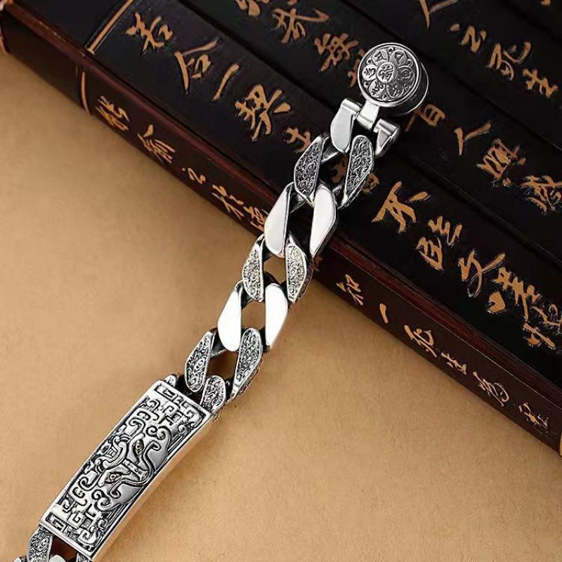 Hochwertiges Mantra-Armband mit Völlerei-Muster und sechs Zeichen für trendigen Retro-Mode-Thai-Herrenschmuck