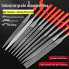 Diamond Steel File Set: Fine Alloy, Assorted Shapes for Metal Grinding and Deburring - Triangle, Half-Round, and Mini Shaping Tools.