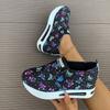 Large size sports shoes for women's spring and autumn new printed one-pedal casual shoes for women