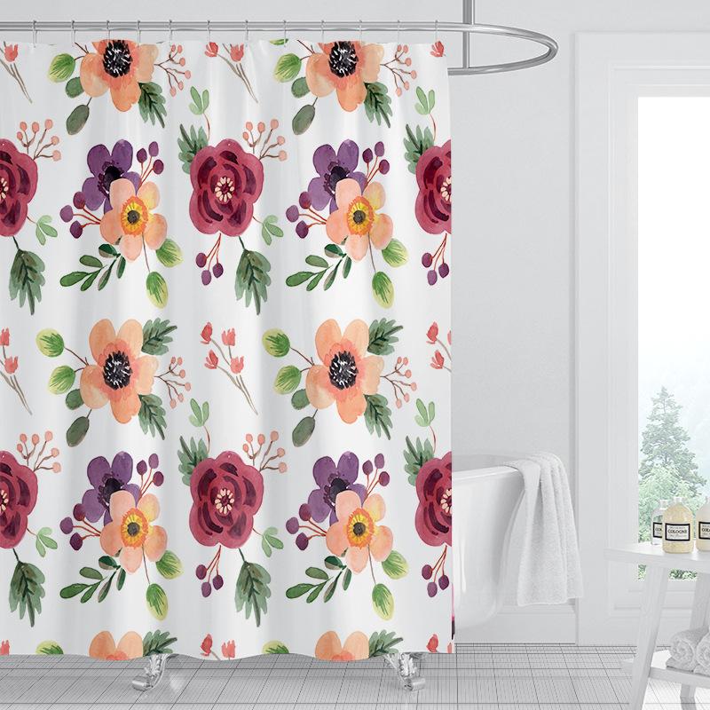 JINRUN Badezimmer verdickter wasserdichter Vorhang, schimmelfester Duschvorhang, Duschtrennwand-Vorhang, Duschvorhang, Badezimmer-Vorhang, kostenlose Perforation